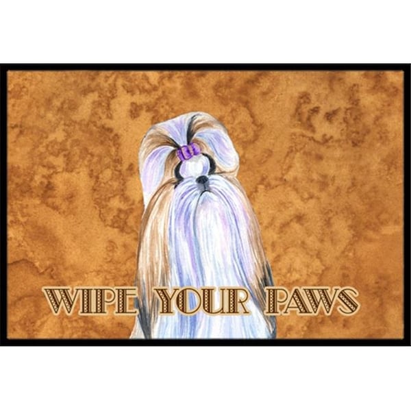 Carolines Treasures Carolines Treasures SS4904JMAT 24 X 36 In. Shih Tzu Wipe Your Paws Indoor Or Outdoor Mat SS4904JMAT - main